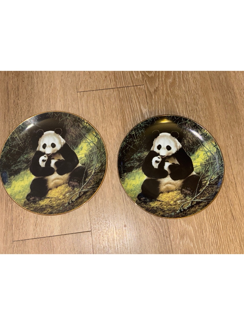 Vintage WS George Panda Collector Plates Lot of 2 1988